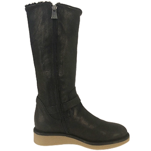 Emporio Armani Fur Lined Leather Nero Winter Boots - Picture 3 of 8